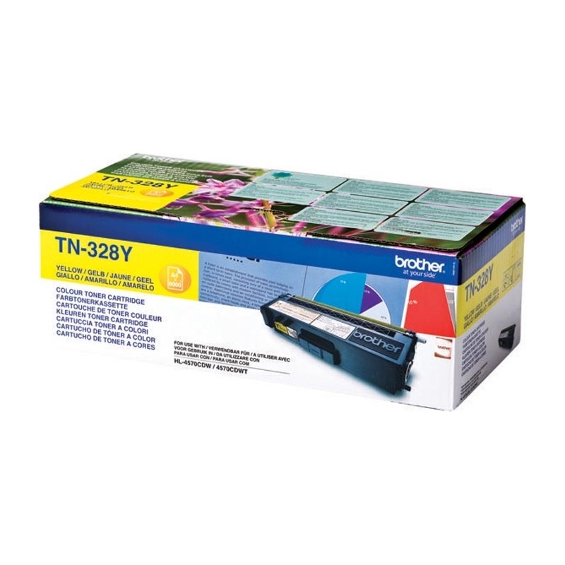 Toner Original Brother Yellow, TN328Y, pentru HL-4570|MFC-9970|9270, 6K,"TN328Y"