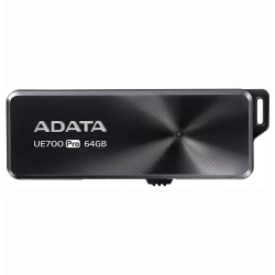 MEMORIE USB 3.2 ADATA 64 GB, retractabila, carcasa aluminiu, negru, "AUE700PRO-64G-CBK" (timbru verde 0.03 lei)