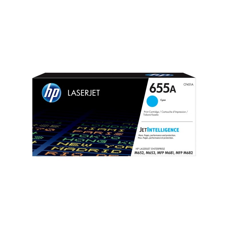 Toner Original HP Cyan, nr.655A, pentru Color LaserJet M652|M653|M681|M682, 10.5K, (timbru verde 1.2 lei) , "CF451A"