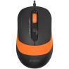 MOUSE A4tech, "FM10", PC sau NB, cu fir, USB, optic, 1600 dpi, butoane/scroll 4/1, , negru / portocaliu, "FM10 Orange" (timbru v