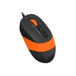 MOUSE A4tech, "FM10", PC sau NB, cu fir, USB, optic, 1600 dpi, butoane/scroll 4/1, , negru / portocaliu, "FM10 Orange" (timbru v