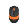MOUSE A4tech, "FM10", PC sau NB, cu fir, USB, optic, 1600 dpi, butoane/scroll 4/1, , negru / portocaliu, "FM10 Orange" (timbru v