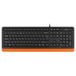 TASTATURA A4TECH, "Fstyler USB", cu fir, 104 taste format standard, USB, negru &amp; portocaliu, "FK10 Orange" (timbru verde 0.8