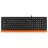 TASTATURA A4TECH, "Fstyler USB", cu fir, 104 taste format standard, USB, negru &amp; portocaliu, "FK10 Orange" (timbru verde 0.8