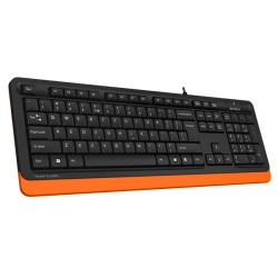 TASTATURA A4TECH, "Fstyler USB", cu fir, 104 taste format standard, USB, negru &amp; portocaliu, "FK10 Orange" (timbru verde 0.8