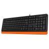 TASTATURA A4TECH, "Fstyler USB", cu fir, 104 taste format standard, USB, negru &amp; portocaliu, "FK10 Orange" (timbru verde 0.8