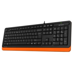 TASTATURA A4TECH, "Fstyler USB", cu fir, 104 taste format standard, USB, negru &amp; portocaliu, "FK10 Orange" (timbru verde 0.8