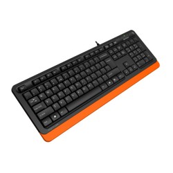 TASTATURA A4TECH, "Fstyler USB", cu fir, 104 taste format standard, USB, negru &amp; portocaliu, "FK10 Orange" (timbru verde 0.8