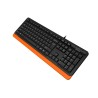 TASTATURA A4TECH, "Fstyler USB", cu fir, 104 taste format standard, USB, negru &amp; portocaliu, "FK10 Orange" (timbru verde 0.8