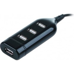HUB extern GEMBIRD, porturi USB: USB 2.0 x 4, conectare prin USB 2.0, cablu 0.4 m, negru, "UHB-CT02"  (include TV 0.8lei)