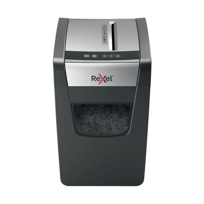 Distrugator manual documente MOMENTUM subtire X410-SL, 10 coli, P4, cross-cut (tip confeti) Rexel "2104573EU" (timbru verde 11 l