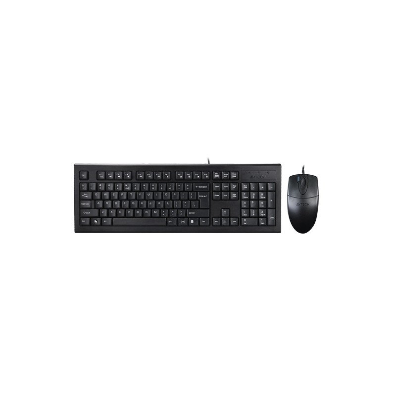 Kit TASTATURA si Mouse A4TECH, "KR-85+OP-620D", cu fir, 104 taste format standard, mouse 1000dpi, 4/1 butoane, negru, "KR-8520D-