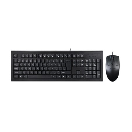 Kit TASTATURA si Mouse A4TECH, "KR-85+OP-620D", cu fir, 104 taste format standard, mouse 1000dpi, 4/1 butoane, negru, "KR-8520D-