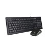 Kit TASTATURA si Mouse A4TECH, "KR-85+OP-620D", cu fir, 104 taste format standard, mouse 1000dpi, 4/1 butoane, negru, "KR-8520D-