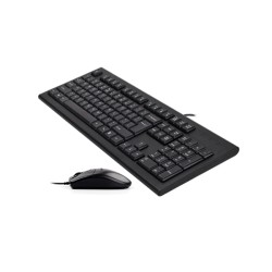 Kit TASTATURA si Mouse A4TECH, "KR-85+OP-620D", cu fir, 104 taste format standard, mouse 1000dpi, 4/1 butoane, negru, "KR-8520D-