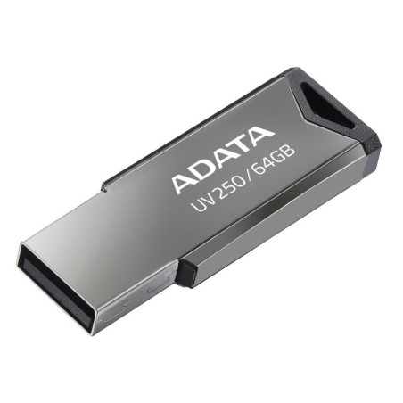 MEMORIE USB 2.0 ADATA 64 GB, clasica, carcasa metalica, argintiu, "AUV250-64G-RBK" (timbru verde 0.03 lei)