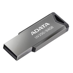 MEMORIE USB 2.0 ADATA 64 GB, clasica, carcasa metalica, argintiu, "AUV250-64G-RBK" (timbru verde 0.03 lei)