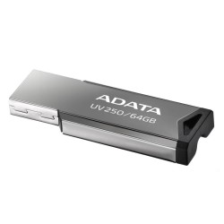 MEMORIE USB 2.0 ADATA 64 GB, clasica, carcasa metalica, argintiu, "AUV250-64G-RBK" (timbru verde 0.03 lei)