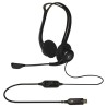 CASTI Logitech, "PC 960", cu fir, standard, utilizare multimedia, call center, microfon pe brat, conectare prin USB 2.0, negru, 