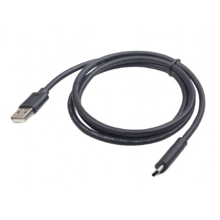 CABLU alimentare si date GEMBIRD, pt. smartphone, USB 2.0 (T) la USB 2.0 Type-C (T), 1m, negru, "CC-USB2-AMCM-1M" (timbru verde 