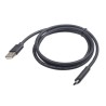 CABLU alimentare si date GEMBIRD, pt. smartphone, USB 2.0 (T) la USB 2.0 Type-C (T), 1m, negru, "CC-USB2-AMCM-1M" (timbru verde 