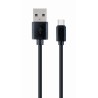 CABLU alimentare si date GEMBIRD, pt. smartphone, USB 2.0 (T) la USB 2.0 Type-C (T), 1m, negru, "CC-USB2-AMCM-1M" (timbru verde 