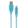CABLU alimentare si date GEMBIRD, pt. smartphone, USB 2.0 (T) la Lightning (T), 1m, premium, cablu cu impletire din bumbac, alba