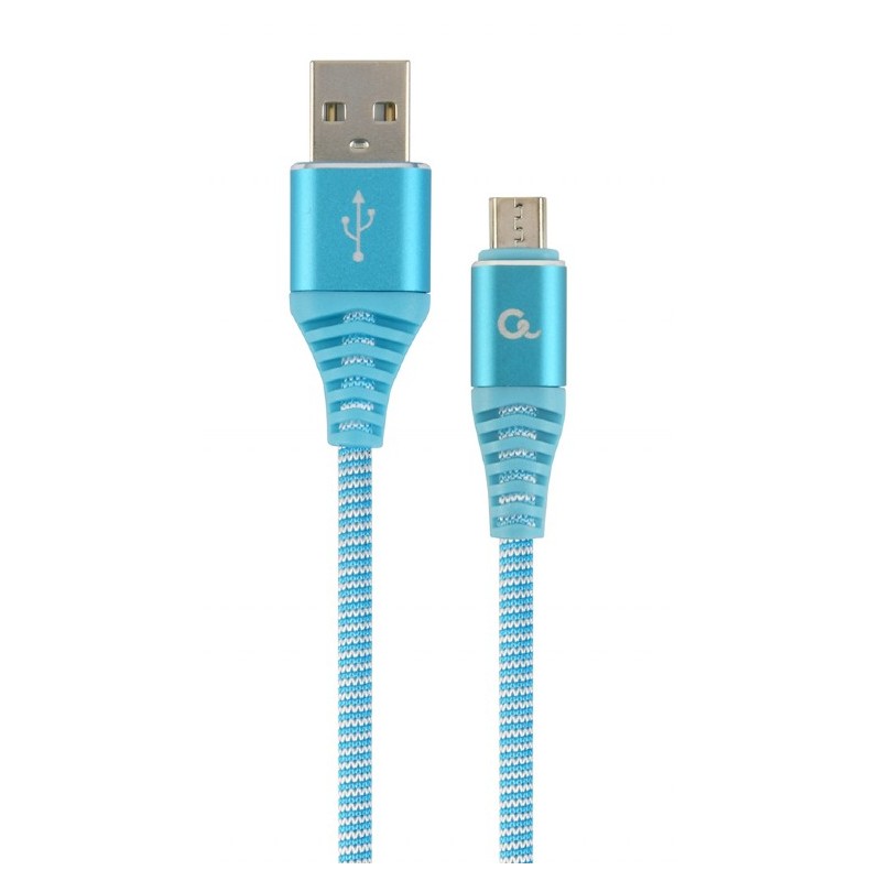 CABLU alimentare si date GEMBIRD, pt. smartphone, USB 2.0 (T) la Micro-USB 2.0 (T), 1m, premium, cablu cu impletire din bumbac,t