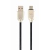 CABLU alimentare si date GEMBIRD, pt. smartphone, USB 2.0 (T) la Micro-USB 2.0 (T), 2m, premium, cablu din cauciuc, negru, conec