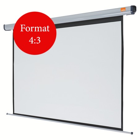 ECRAN proiectie  NOBO, electric, format 4 : 3, fixare perete | tavan, 144 x 108 cm, telecomanda, "1901970"