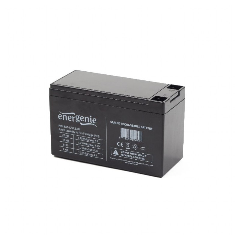 ACUMULATOR UPS GEMBIRD 12V / 7.5Ah, terminal F2(T2), dimensiune: 93x65x151mm, inaltime+terminal: 99mm, "BAT-12V7.5AH" (timbru ve
