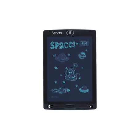 TABLETA LED SPACER pentru scris si desenat, interactiva, e-learning, 8.5 display, black, baterie CR1220 "SPTB-LED"   (timbru ver