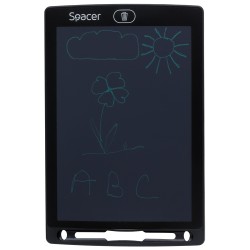 TABLETA LED SPACER pentru scris si desenat, interactiva, e-learning, 8.5 display, black, baterie CR1220 "SPTB-LED"   (timbru ver