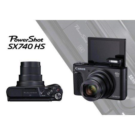 Camera foto CANON PowerShot SX740HS BK, 20.3 MP,senzor CMOS tip 1/2,3, cu iluminare din spate,40xZoom op,40xZoom dig, 3"LCD raba