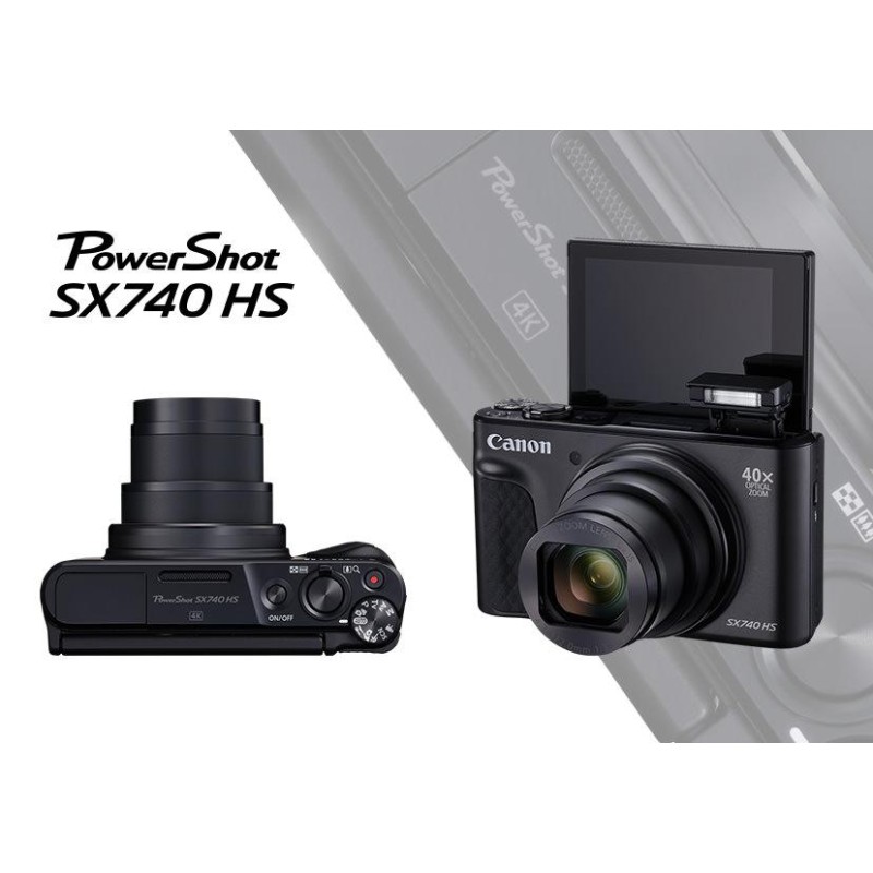 Camera foto CANON PowerShot SX740HS BK, 20.3 MP,senzor CMOS tip 1/2,3, cu iluminare din spate,40xZoom op,40xZoom dig, 3"LCD raba