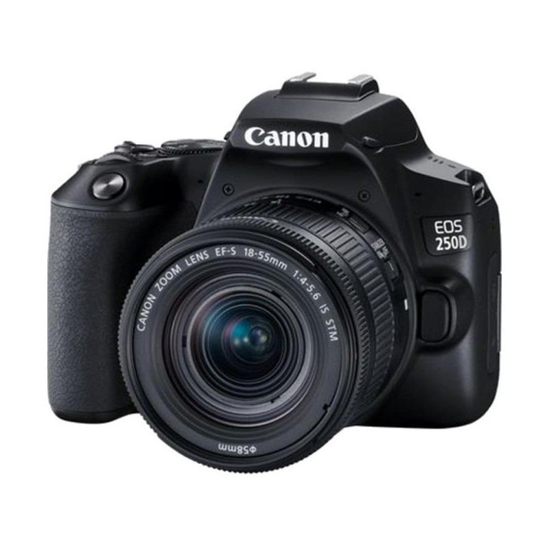 Camera foto CANON DSLR EOS 250D+18-55 IS STM kit,24.1MP,Dual Pixel CMOS,LCD 3" rabatabil,DIGIC 8,ISO Auto,filmare 4K,Full HD 50f