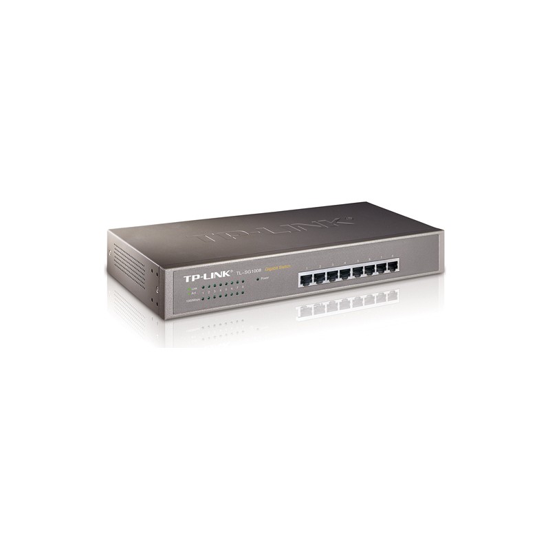 SWITCH TP-LINK  8 porturi Gigabit. carcasa metalica, rackabil "TL-SG1008" (timbru verde 2 lei)