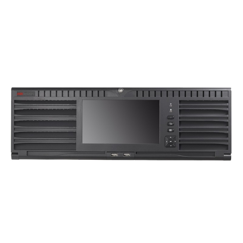 NVR HIKVISION, 128 canale, Rackabil,  capacitate max 8 TB de fiecare HDD, porturi HDMI | VGA | RCA | Retea RJ45 | USB 2.0 | USB 