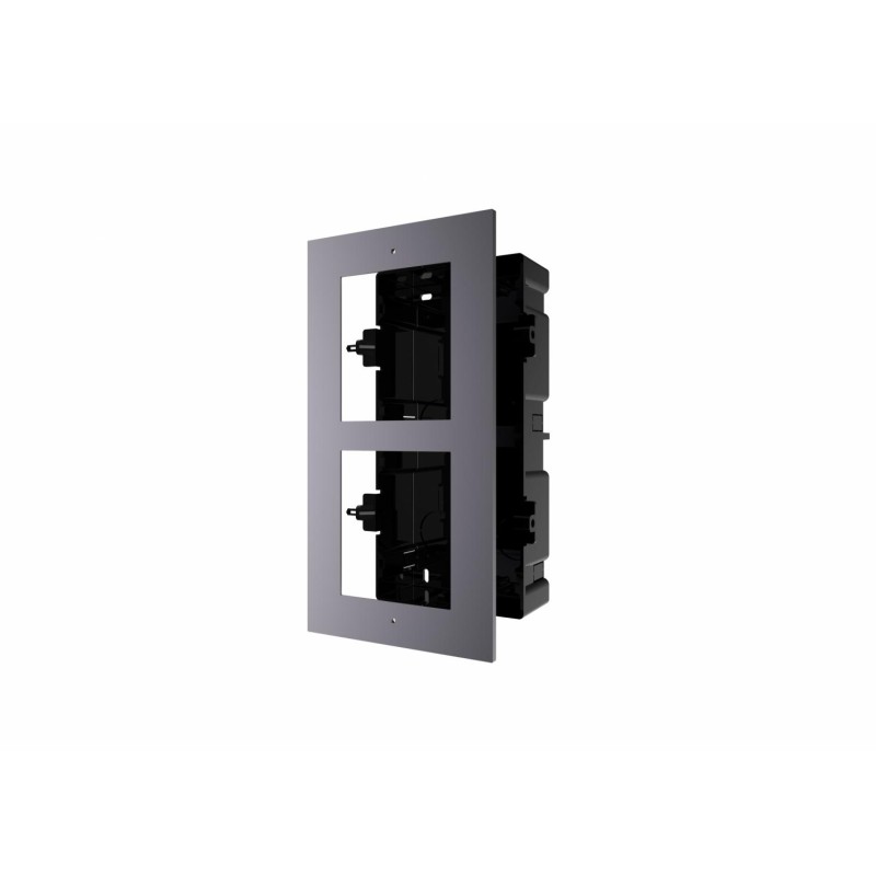 PANOU frontal HIKVISION pentru 2 module de videointerfon modular Hikvision DS-KD-ACF2, montare incastrata, aluminiu, doza de pla