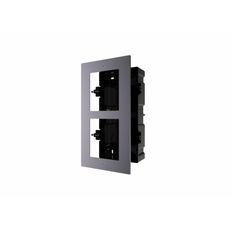 PANOU frontal HIKVISION pentru 2 module de videointerfon modular Hikvision DS-KD-ACF2, montare incastrata, aluminiu, doza de pla