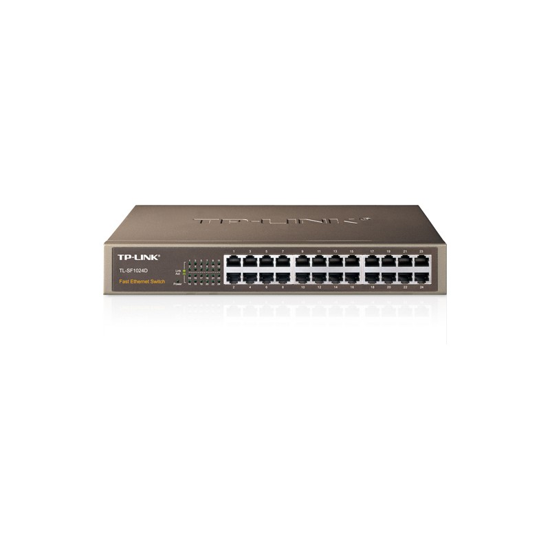 SWITCH TP-LINK 24 porturi 10/100Mbps. carcasa metalica, desktop/rackmount "TL-SF1024D" (timbru verde 2 lei)
