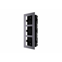 PANOU frontal HIKVISION pt 3 module videointerfon modular Hikvision DS-KD-ACF3, montare incastrata, aluminiu, doza de plastic in
