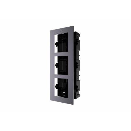 PANOU frontal HIKVISION pt 3 module videointerfon modular Hikvision DS-KD-ACF3, montare incastrata, aluminiu, doza de plastic in