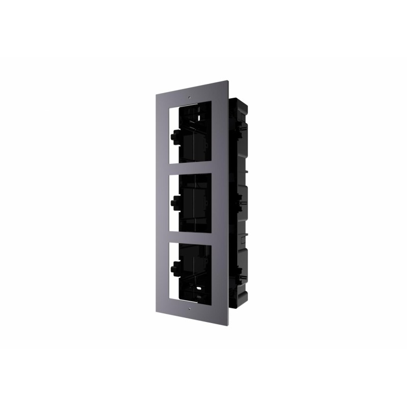 PANOU frontal HIKVISION pt 3 module videointerfon modular Hikvision DS-KD-ACF3, montare incastrata, aluminiu, doza de plastic in