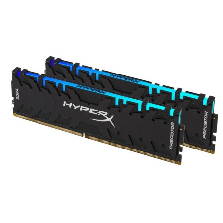 Memorie DDR Kingston - gaming DDR4 16 GB, frecventa 3200 MHz, 8 GB x 2 module, radiator, iluminare RGB, "HX432C16PB3AK2/16"