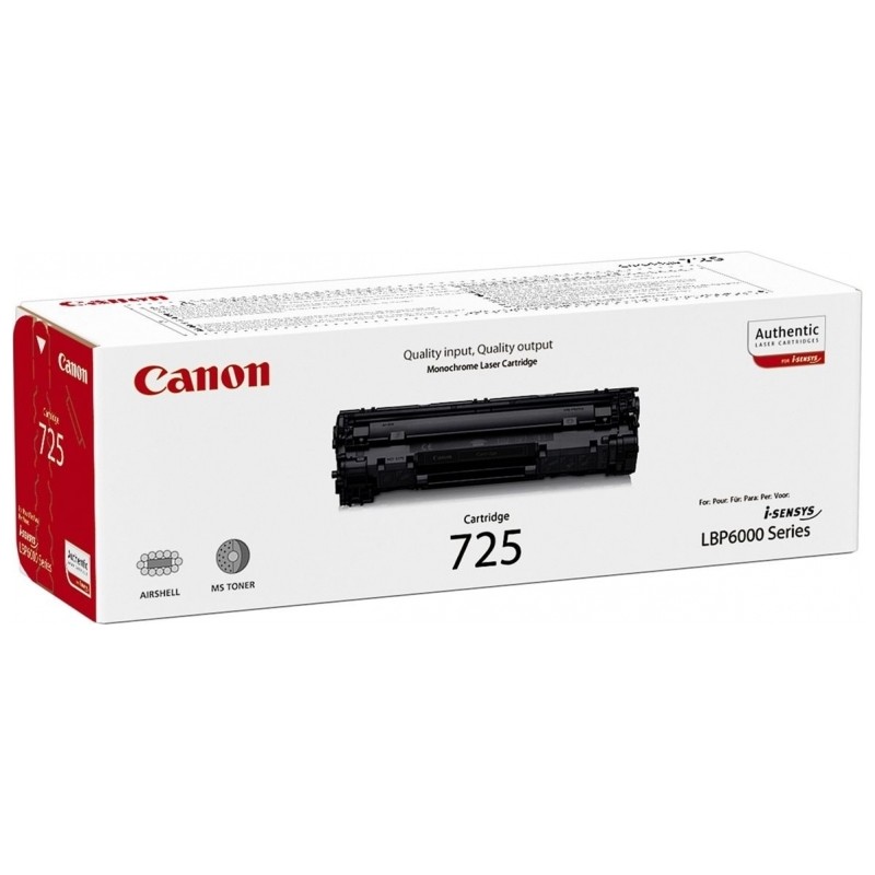 Toner Original Canon Black, CRG-725, pentru LBP-6000|LBP-6020|LBP-6030|MF-3010, 1.6K, (timbru verde 1.2 lei) , "CR3484B002AA"