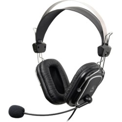 CASTI A4tech, "ComfortFIt", cu fir, standard, utilizare multimedia, microfon pe brat, conectare prin Jack 3.5 mm, negru, "HS-50"