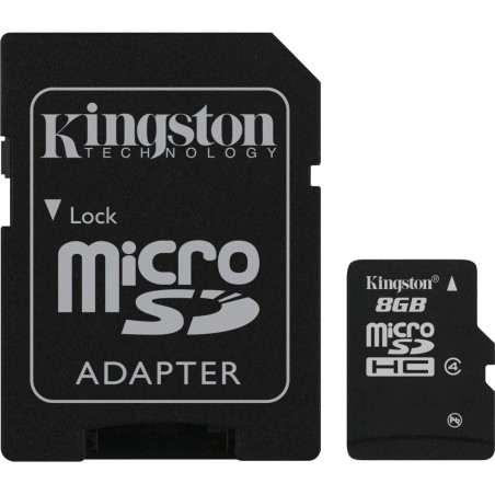 CARD MicroSD KINGSTON, 8 GB, MicroSDHC, clasa 4, standard nu e cazul, "SDC4/8GB" (timbru verde 0.03 lei)