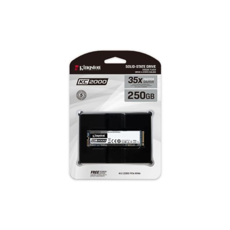 SSD KINGSTON, KC2000, 250 GB, M.2, PCIe Gen3.0 x4, 3D TLC Nand, R/W: 3000/1100 MB/s, "SKC2000M8/250G"