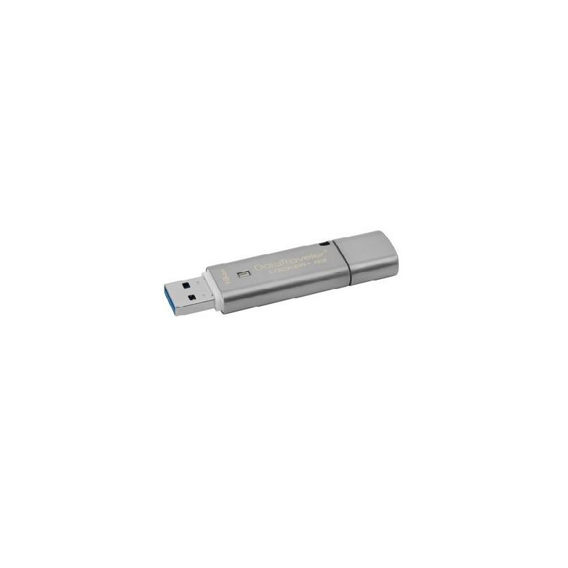 MEMORIE USB 3.0 KINGSTON 16 GB, cu capac, carcasa metalic, argintiu, "DTLPG3/16GB" (timbru verde 0.03 lei)